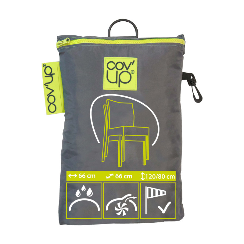 Funda para sillas apilables 66 x 66 x 120 cm gris