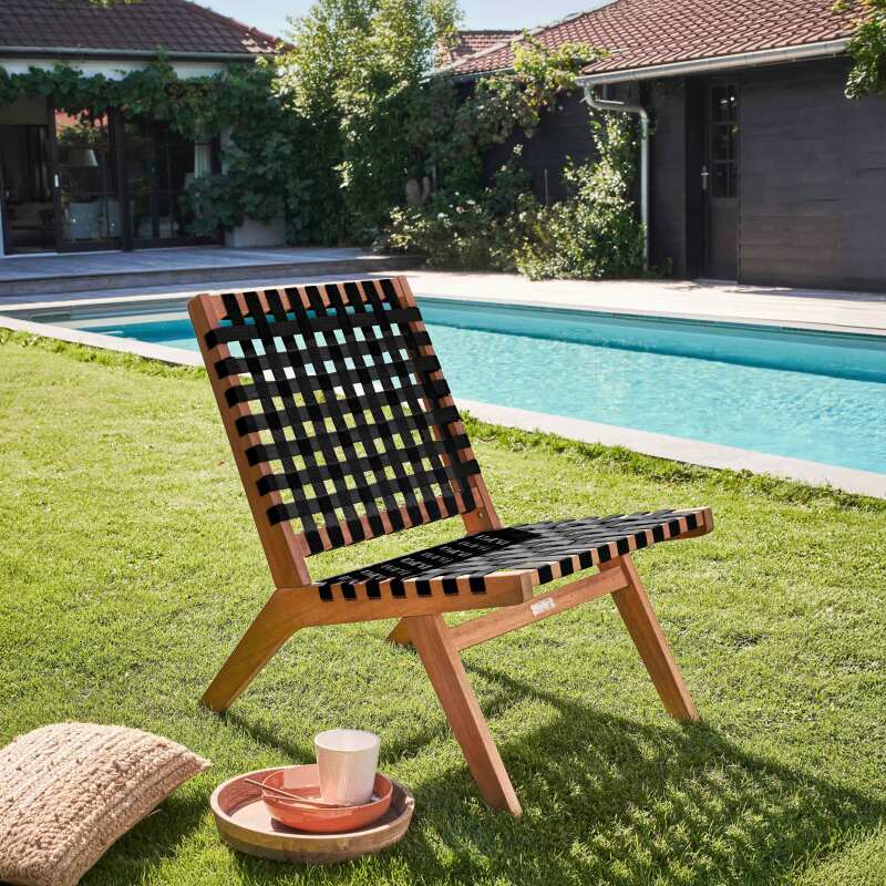 Lote de 2 sillones reclinables de madera de eucalipto FSC®