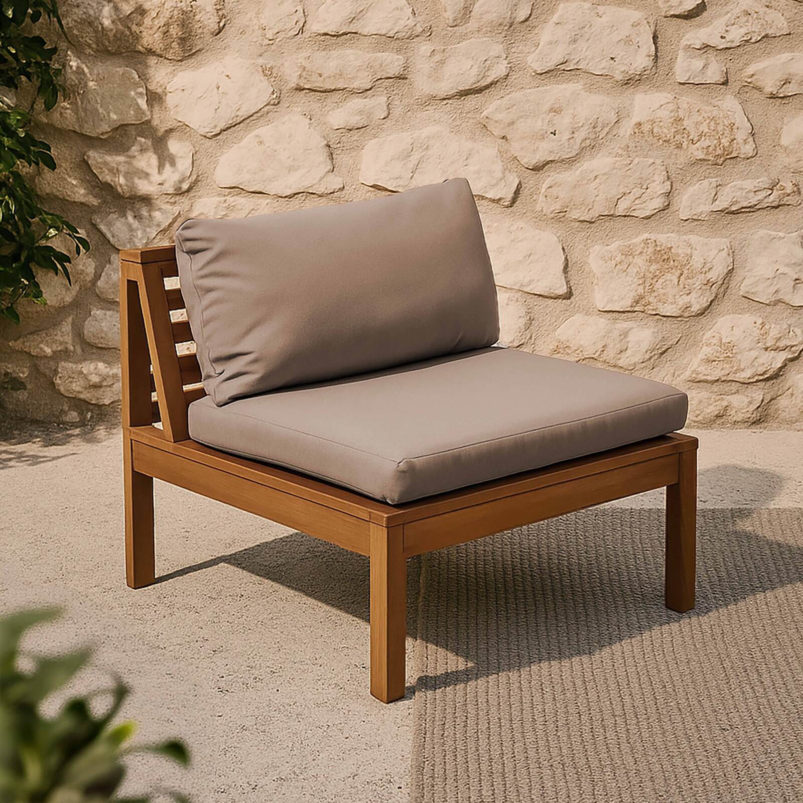 Silla de jardín baja de madera de eucalipto FSC®