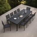 Mesa de jardín extensible de aluminio 52/260x100 cm y 10 sillas en textilene - Lifestyle