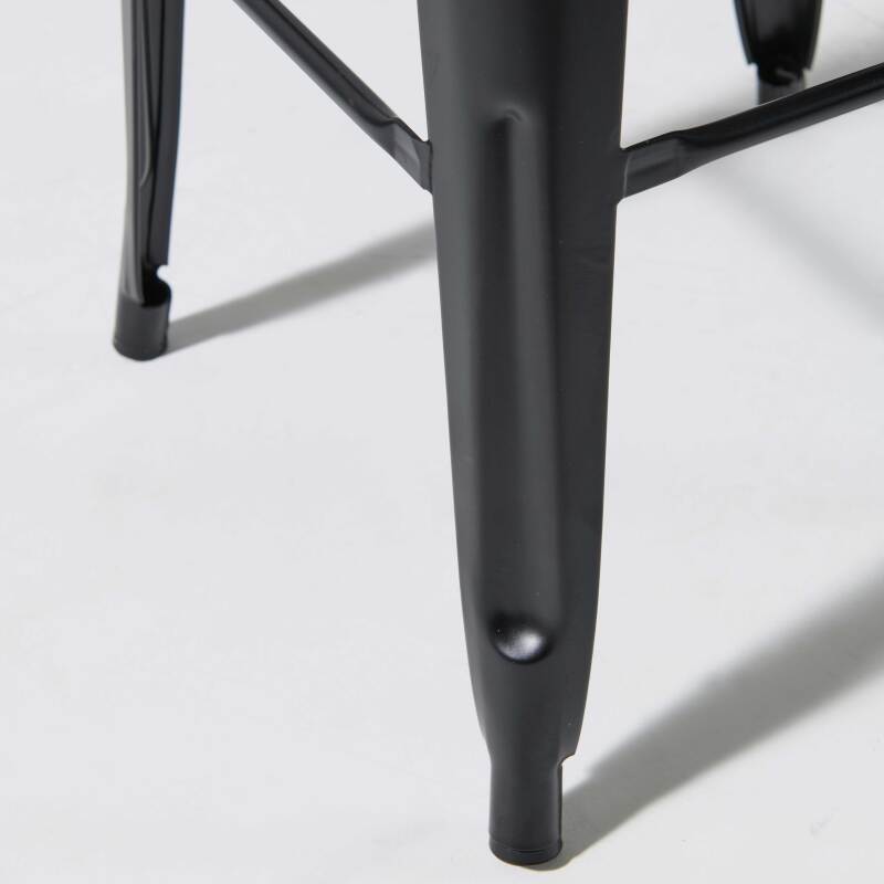 Lote de 4 taburetes de bar de material y madera (43 x 43 x 76 cm)