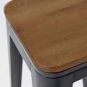 Lote de 4 taburetes de bar de material y madera (43 x 43 x 76 cm)