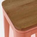Lote de 4 taburetes de bar de material y madera (43 x 43 x 76 cm)