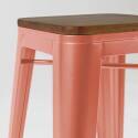 Lote de 4 taburetes de bar de material y madera (43 x 43 x 76 cm)