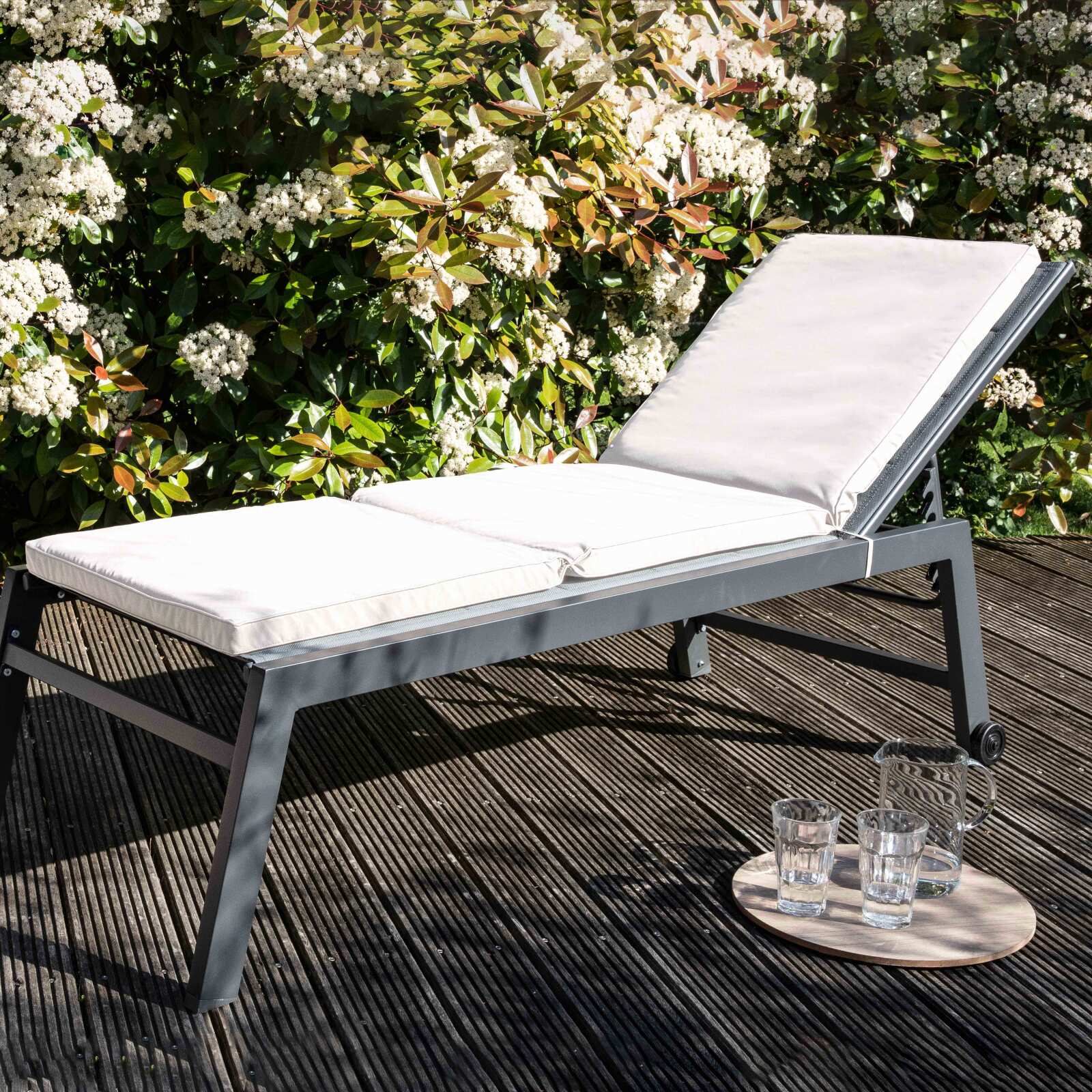 Lote de 2 colchones de tumbona lisos