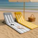 Lote de 2 colchones de playa plegables, reclinables 5 posiciones Amarillo Claro/Blanco y Gris Claro/Blanco