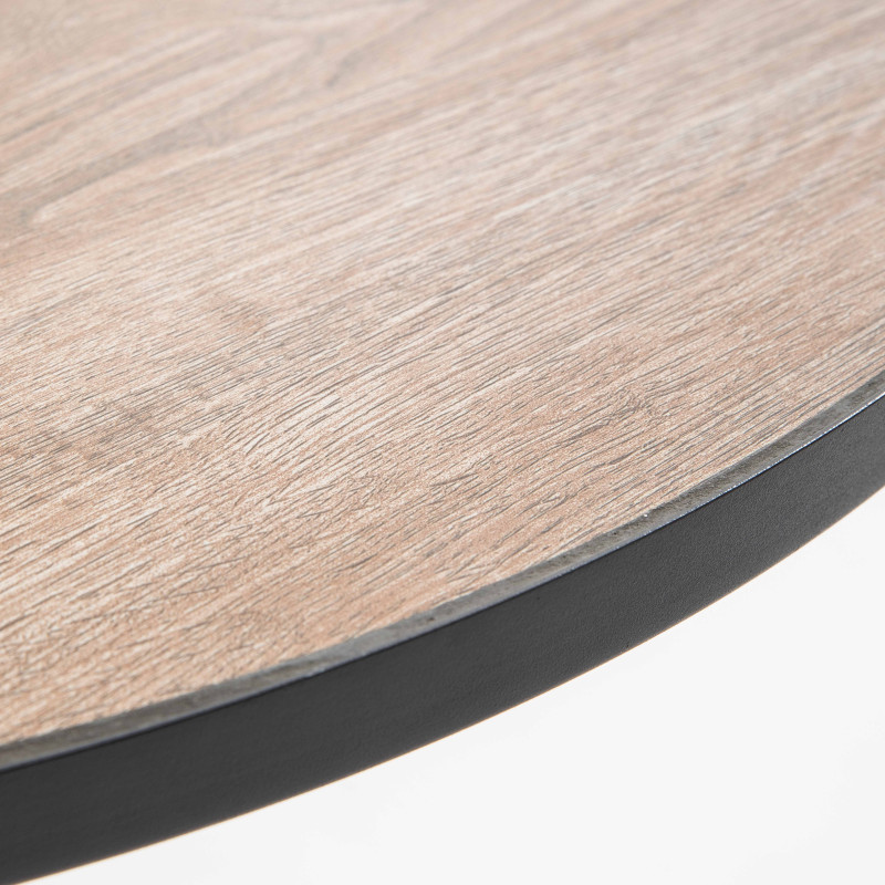 Mesa redonda Ø 60 x 72 cm y 4 sillas con reposabrazos apilables (6/7)