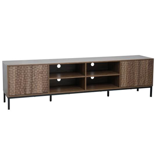 Mueble TV 200 cm efecto madera escandinavo | Oviala