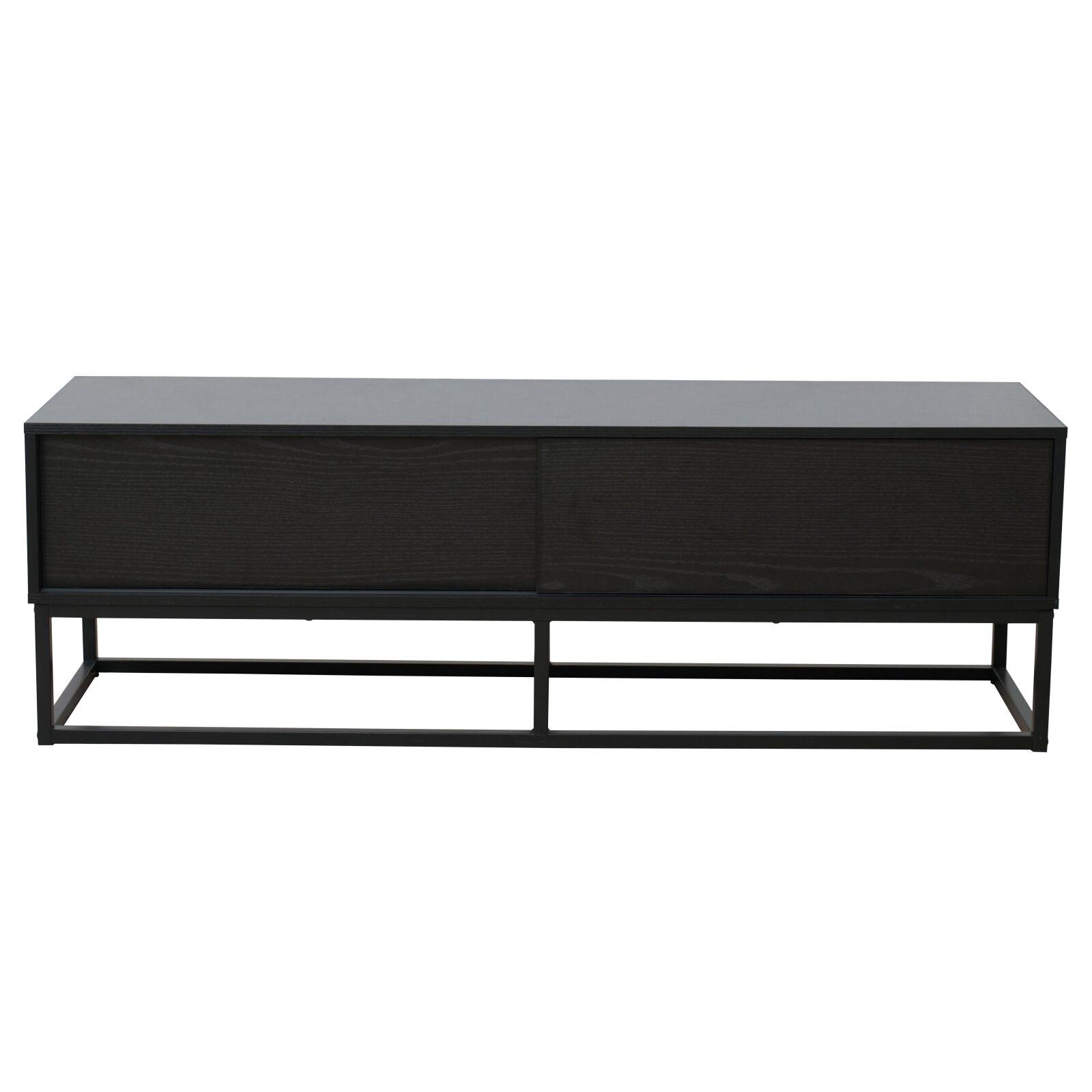 Mueble TV negro 140 cm de efecto madera