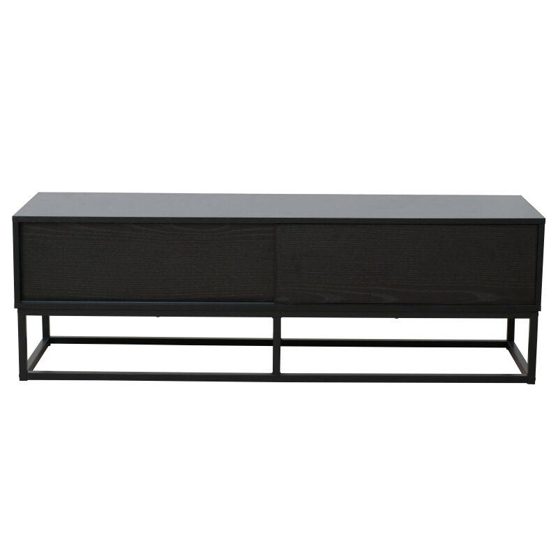 Mueble TV negro 140 cm de efecto madera