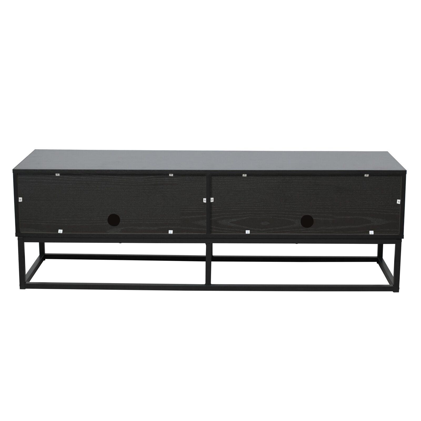 Mueble TV negro 140 cm de efecto madera