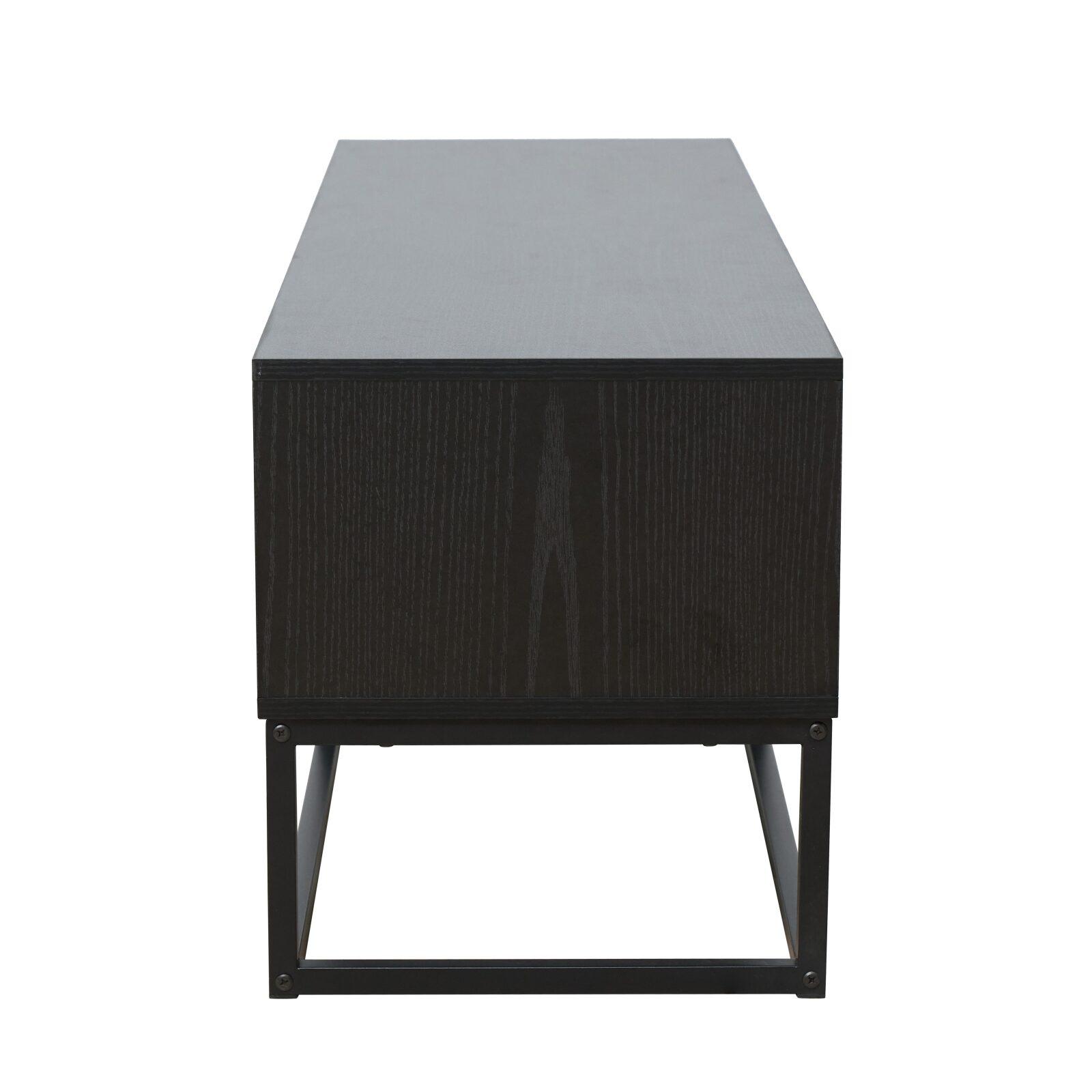 Mueble TV negro 140 cm de efecto madera