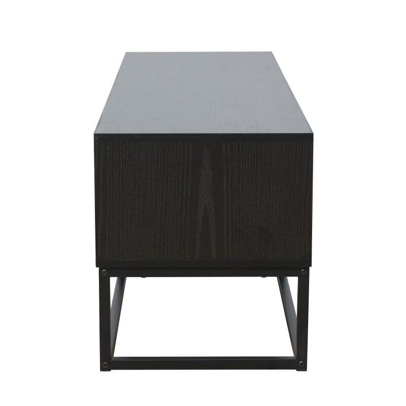 Mueble TV negro 140 cm de efecto madera (6/7)