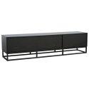 Mueble TV negro 180 cm de efecto madera