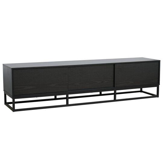 Mueble TV negro 180 cm de efecto madera