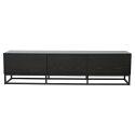 Mueble TV negro 180 cm de efecto madera