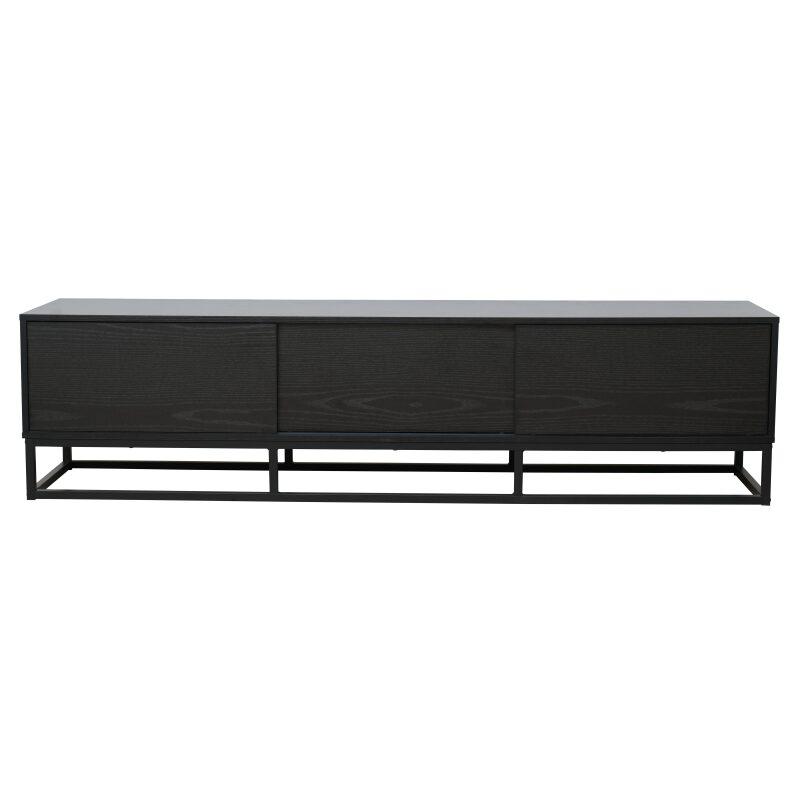 Mueble TV negro 180 cm de efecto madera