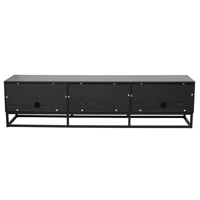 Mueble TV negro 180 cm de efecto madera