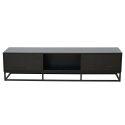 Mueble TV negro 180 cm de efecto madera