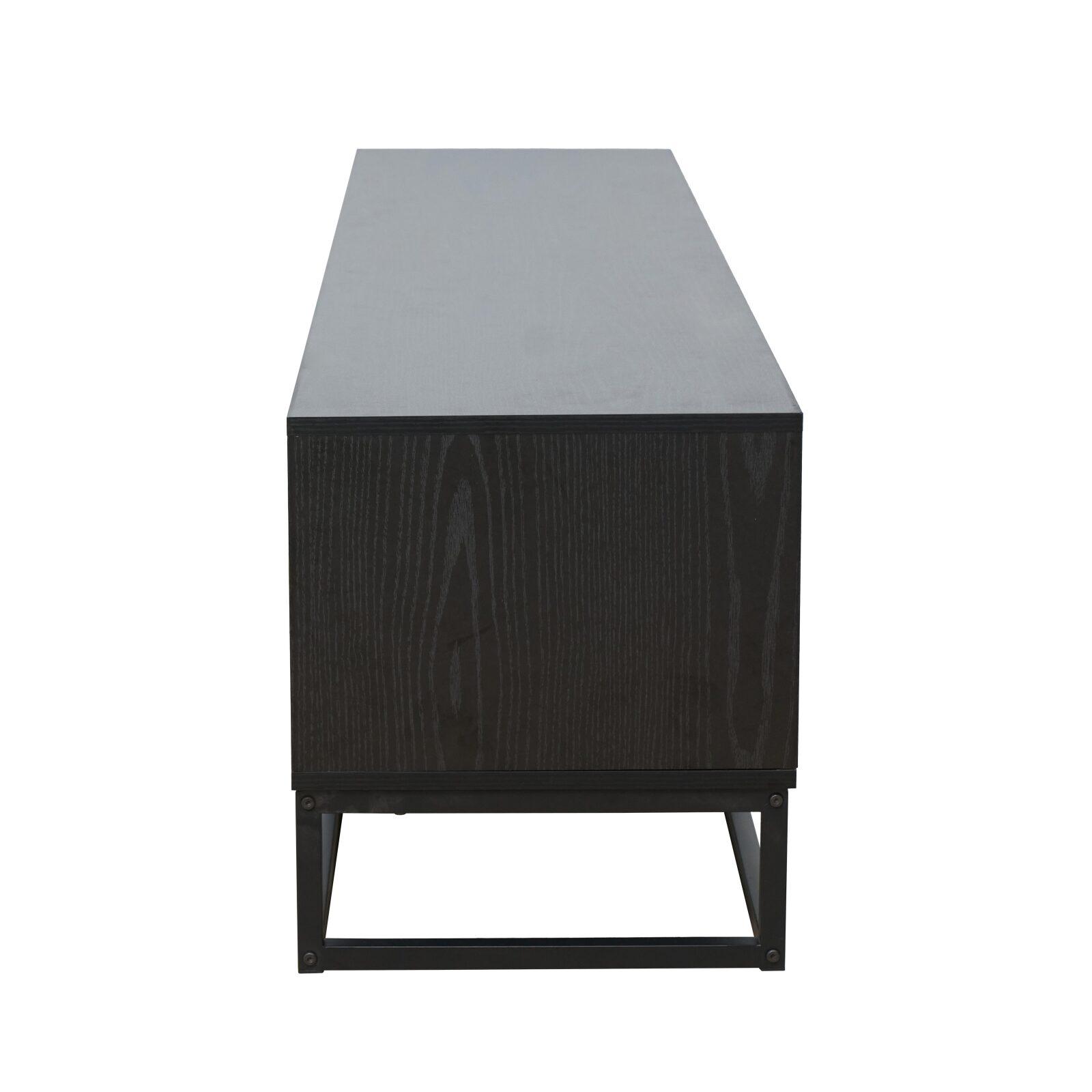 Mueble TV negro 180 cm de efecto madera