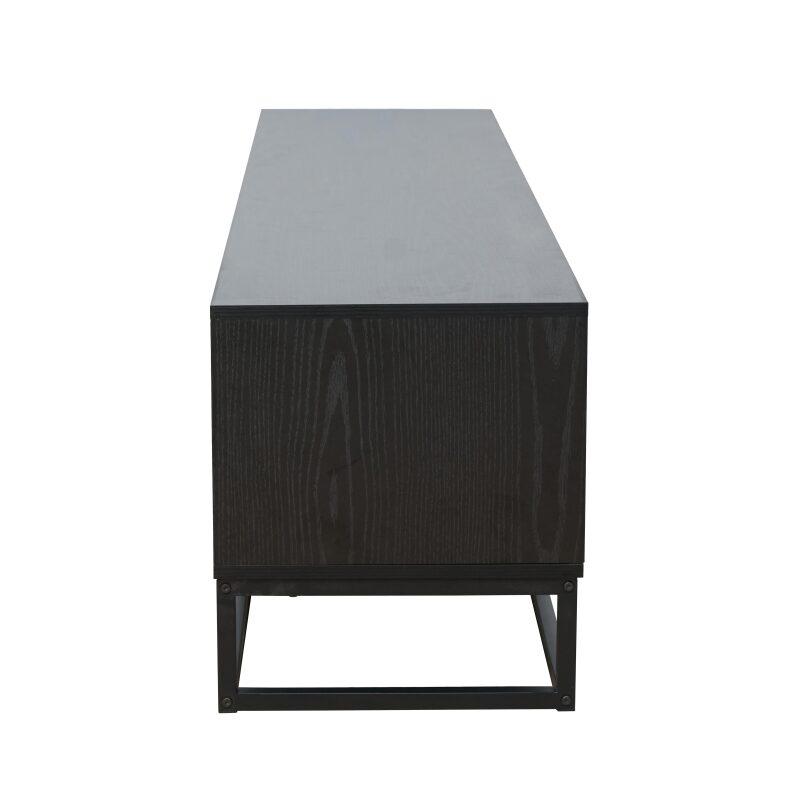 Mueble TV negro 180 cm de efecto madera