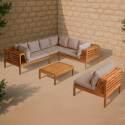 Conjunto de jardín de 6 plazas con mesa de madera de eucalipto FSC®