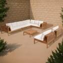 Conjunto de jardín de 8 plazas con mesa de madera de eucalipto FSC®