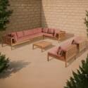 Conjunto de jardín de 8 plazas con mesa de madera de eucalipto FSC®