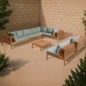 Conjunto de jardín de 8 plazas con mesa de madera de eucalipto FSC®
