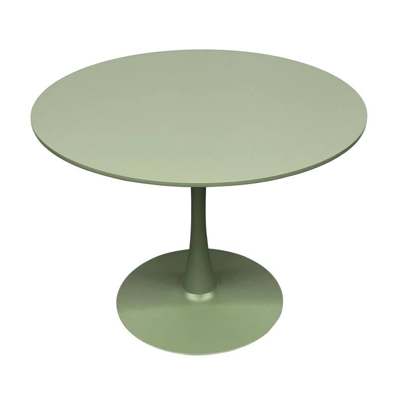 Mesa de comedor redonda de melamina y metal 4 personas 