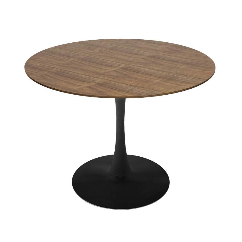 Mesa de comedor redonda de melamina y metal 4 personas 