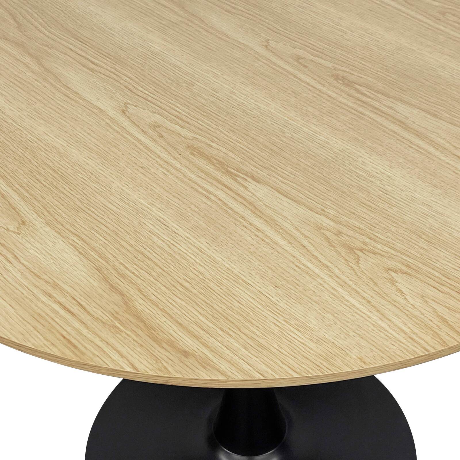 Mesa de comedor redonda de melamina y metal 4 personas 