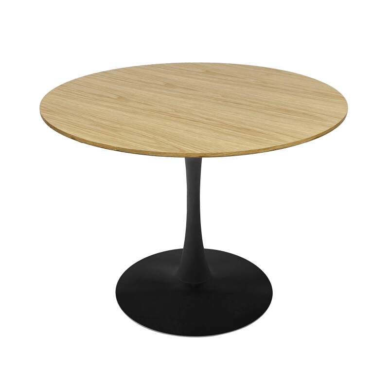 Mesa de comedor redonda de melamina y metal 4 personas 