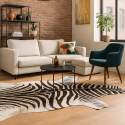 Alfombra imitación piel de cebra 155 x 190 cm