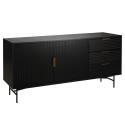 Aparador con 2 puertas y 3 cajones en MDF con decoración en melamina y acero 160 cm