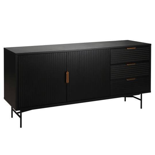 Aparador efecto madera 2 puertas 3 cajones 160 cm | Oviala