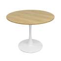 Mesa de comedor redonda de melamina y metal para 4 personas