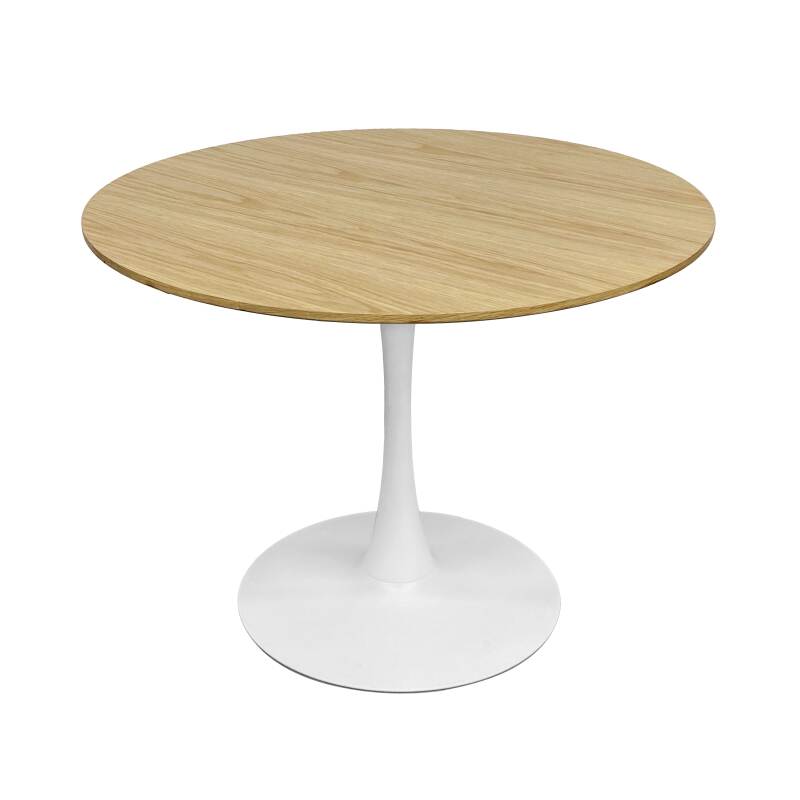 Mesa de comedor redonda de melamina y metal para 4 personas