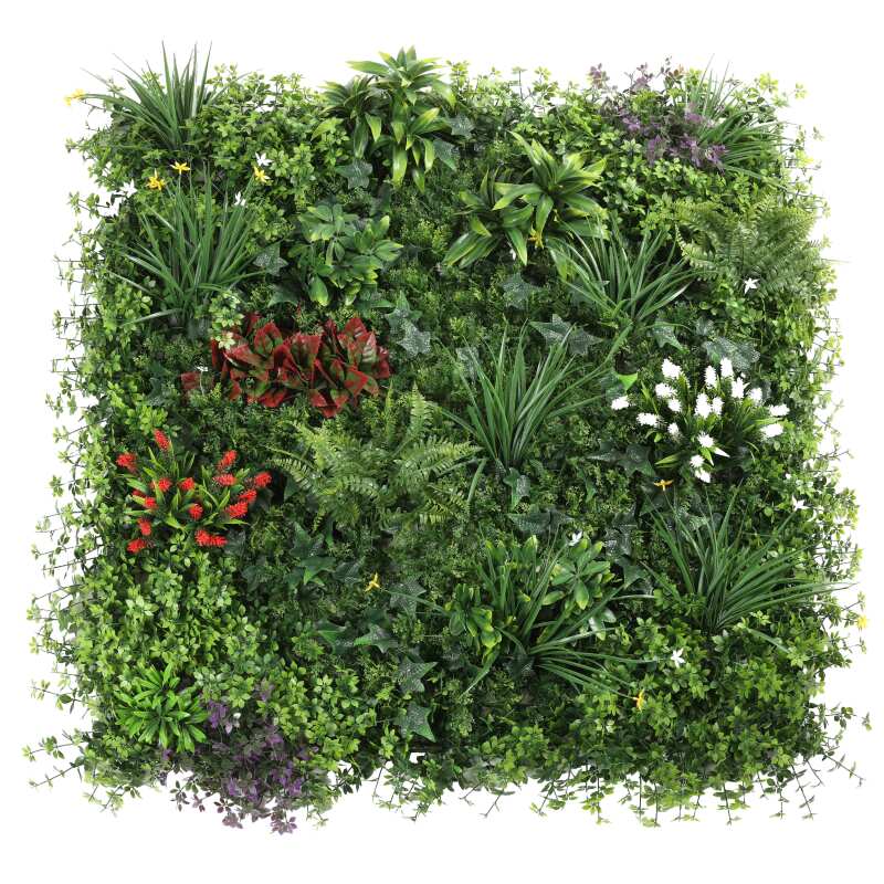 Muro verde artificial de polipropileno 100 x 100 cm