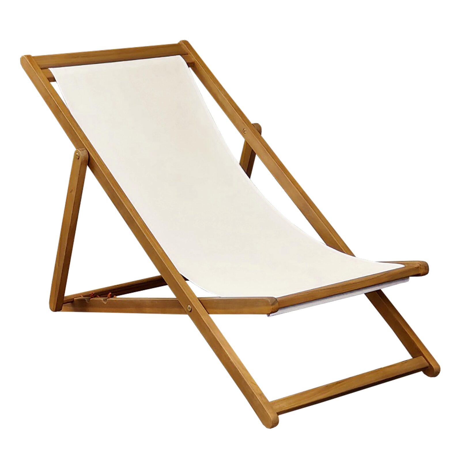 Tumbonas de acacia 100% FSC® reclinables en 3 posiciones - Lote de 2