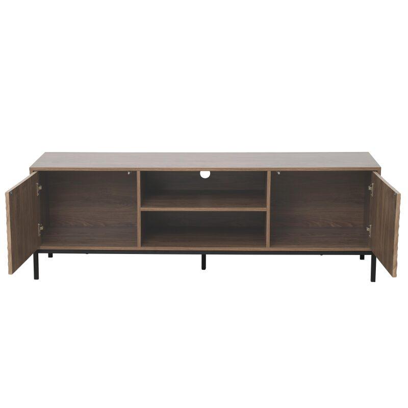 Mueble TV 160 cm de melamina efecto madera escandinavo