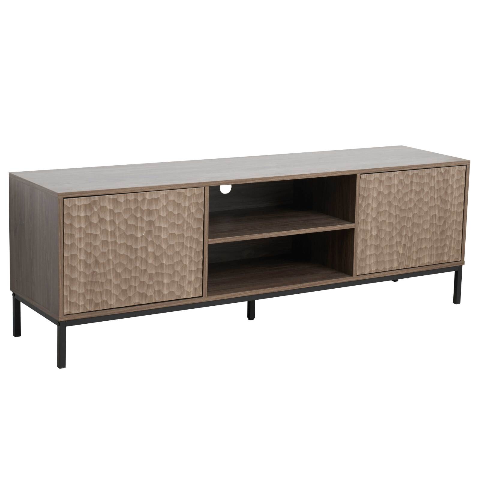 Mueble TV 160 cm de melamina efecto madera escandinavo