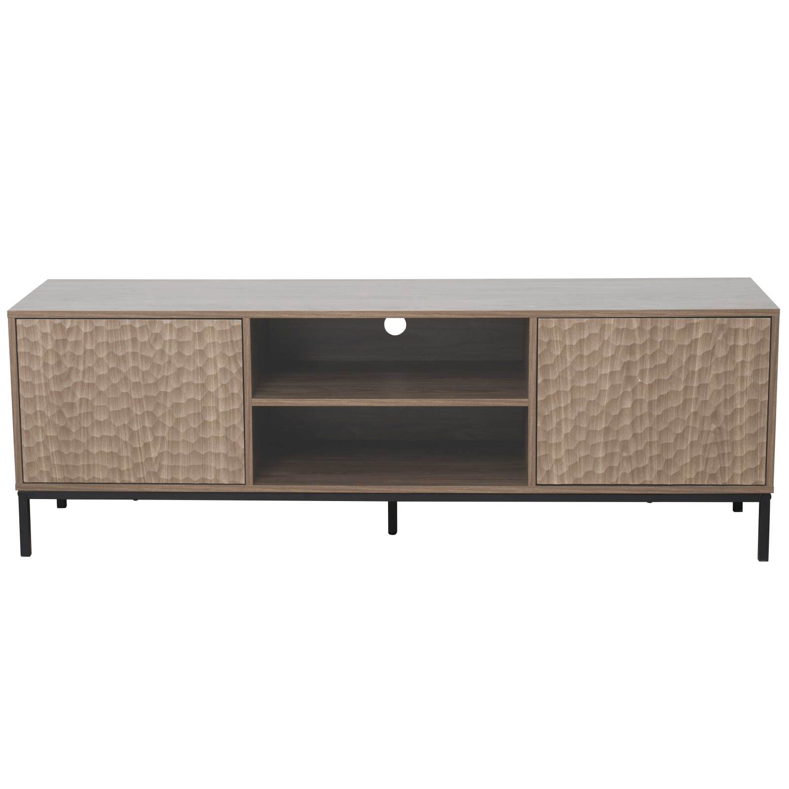 Mueble TV 160 cm de melamina efecto madera escandinavo