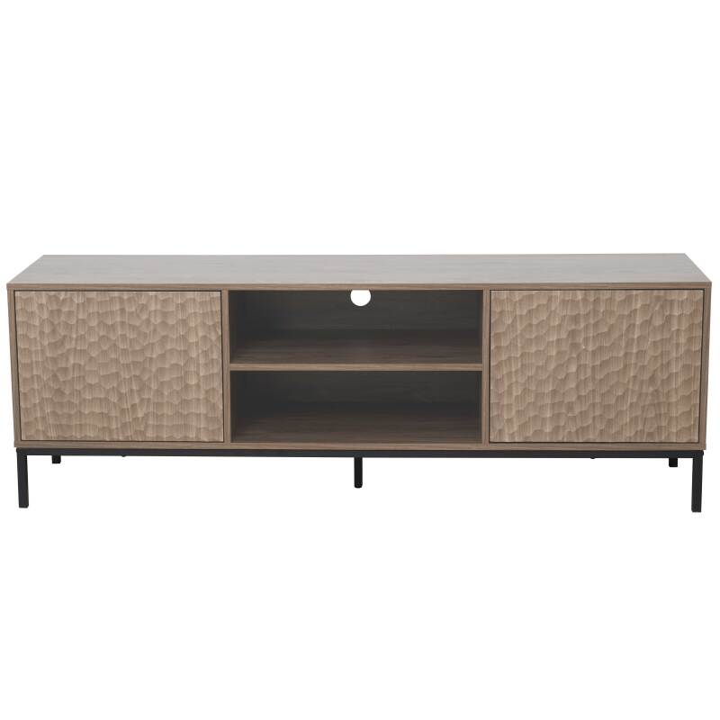 Mueble TV 160 cm de melamina efecto madera escandinavo