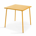 Mesa de jardín cuadrada 70 x 70 cm y 2 sillas de metal apilables