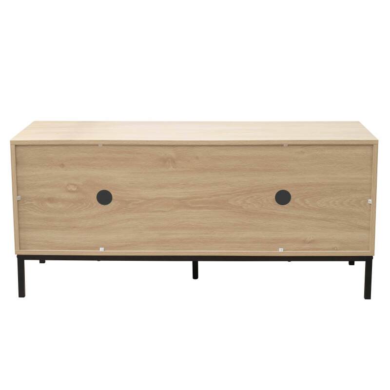 Mueble TV 120 cm de melamina efecto madera escandinavo (6/8)