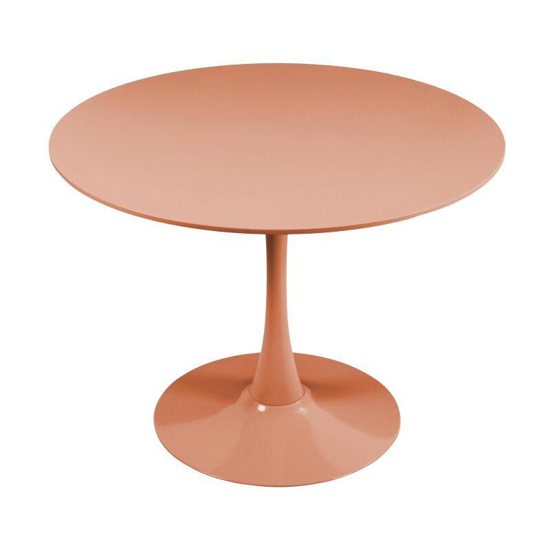 Mesa de comedor redonda de melamina y metal 4 personas