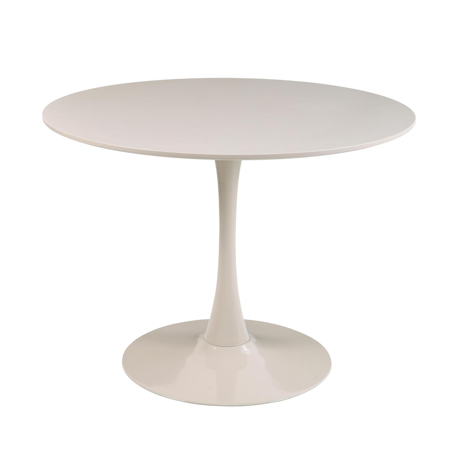 Mesa de comedor redonda de melamina y metal 4 personas 