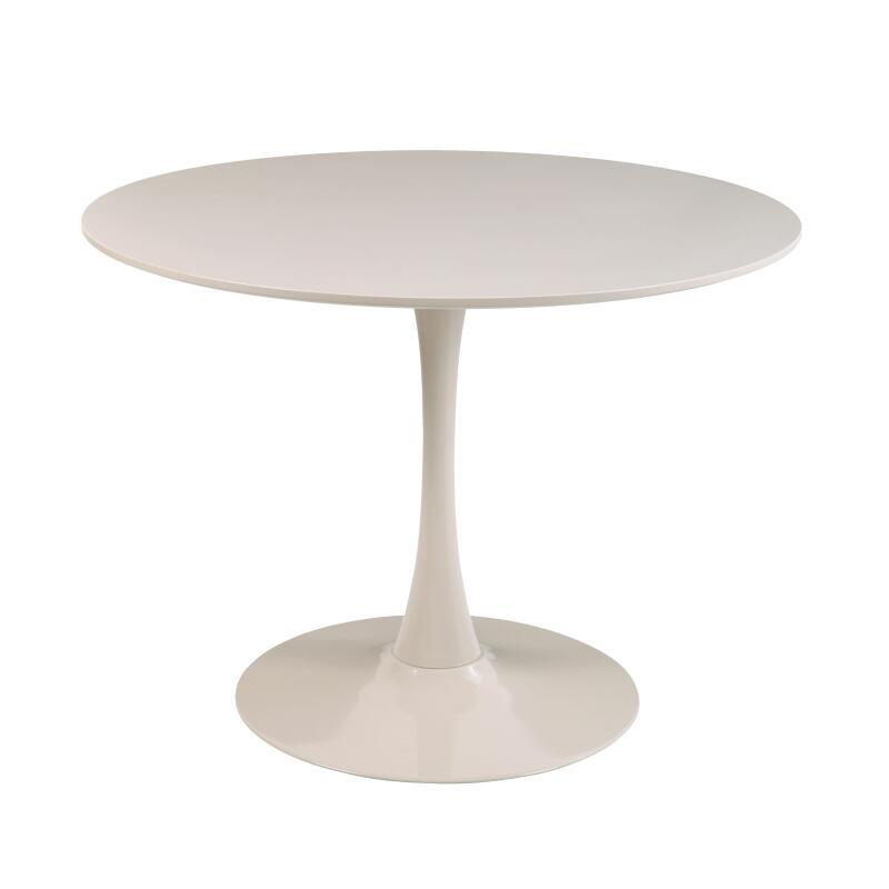 Mesa de comedor redonda de melamina y metal 4 personas  (4/6)