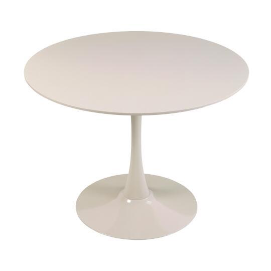 Mesa de comedor redonda de melamina y metal 4 personas
